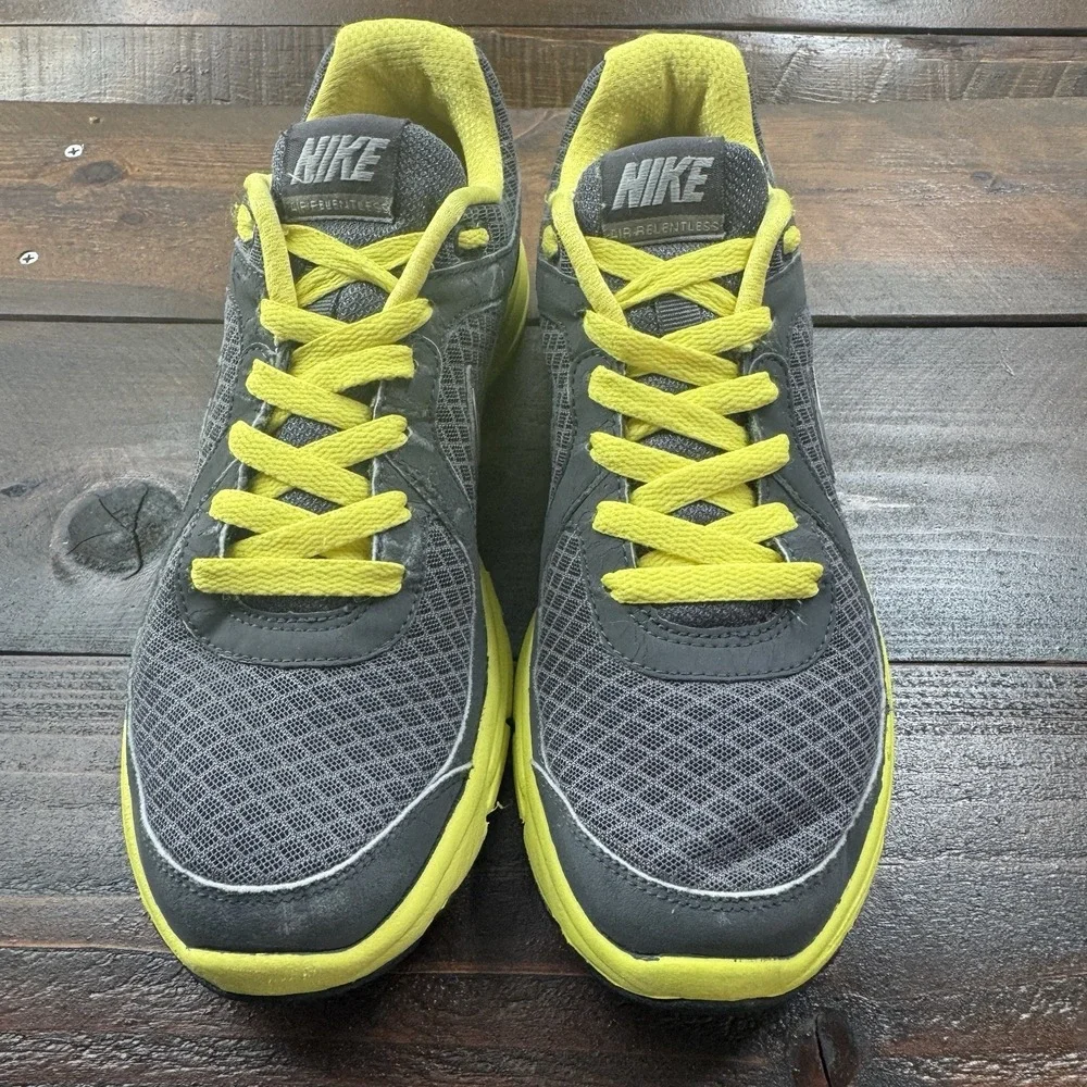 Nike Women's Air Relentless 443861-010 Gray Yellow Running Shoes Sneakers Size 9